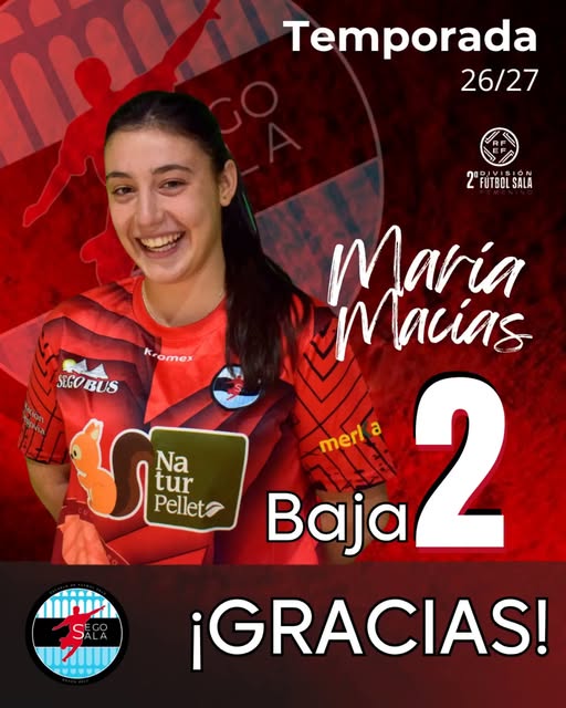 El CD Segosala se despide de María Macías, pívot llegada desde Valladolid, tras su etapa en el primer equipo de Segunda División