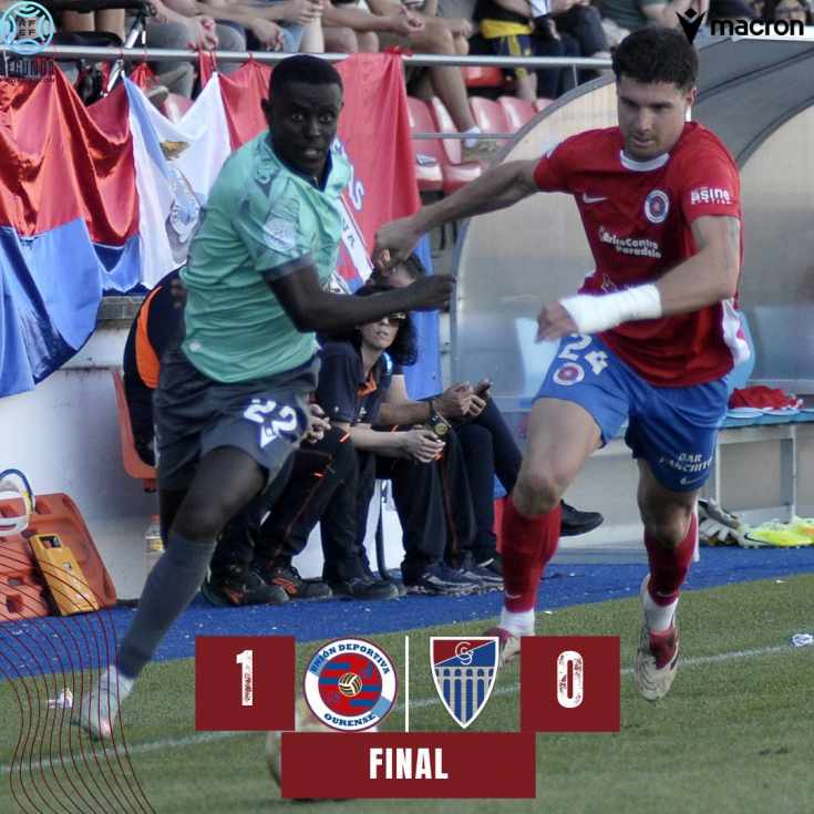 La Gimnástica Segoviana CF pierde ante el Ourense CF en el descuento y suma cinco jornadas sin ganar