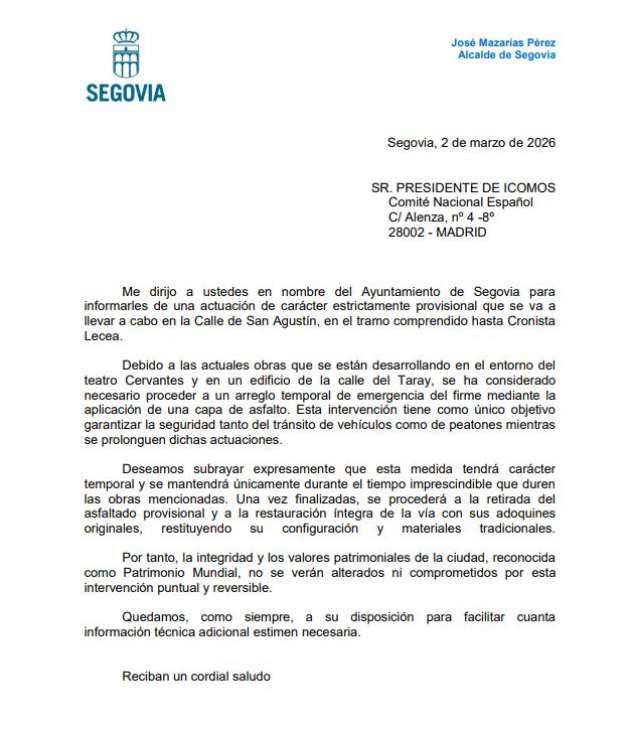 Asfaltado provisional en el casco histórico de Segovia