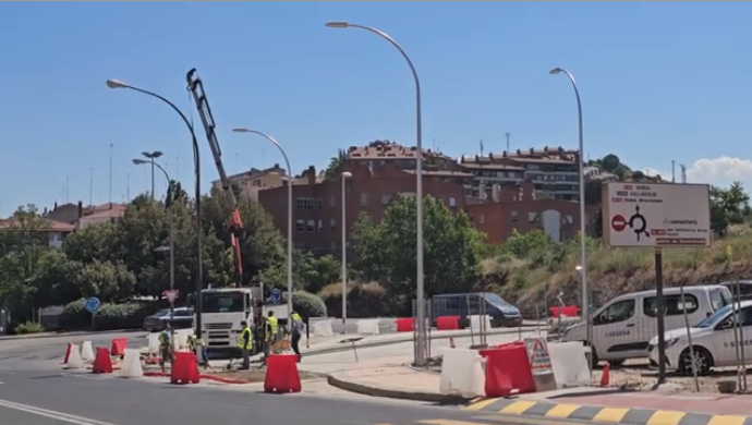 Recta final de las obras de la Glorieta Melitón Martín en San Lorenzo