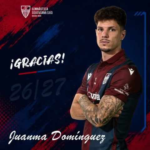 La Gimnástica Segoviana CF SAD confirma la salida de Juanma Domínguez, decimoséptima baja de cara a la temporada 2026/27