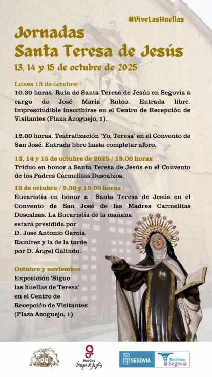 Segovia celebra por tercer año la campaña “Vive las Huellas” en honor a Santa Teresa de Jesús
